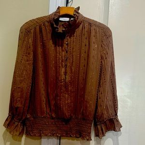 NEW YORK & COMPANY gorgeous  new without tags blouse in a beautiful cocoa brown